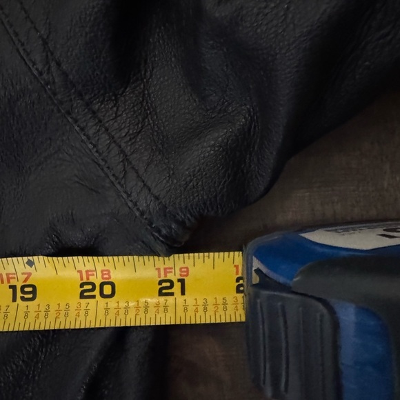 Vintage 90s Black Genuine Leather Trench Coat Size M Minimalist Grunge - Picture 16 of 17